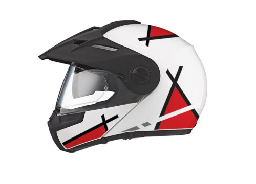 Schuberth E1 Helmet (White) Vector Series Black & Red Stickers Kit