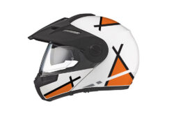 Schuberth E1 Helmet (White) Vector Series Black & Orange Stickers Kit