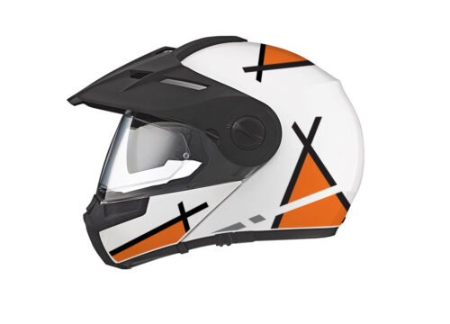 Schuberth E1 Helmet (White) Vector Series Black & Orange Stickers Kit