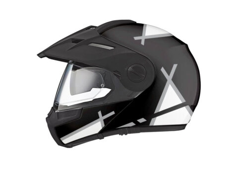 Schuberth E1 Helmet (Black) Vector Series Silver & White Stickers Kit