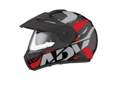 Schuberth E1 Helmet (Black) Safari Series Silver & Red Stickers Kit