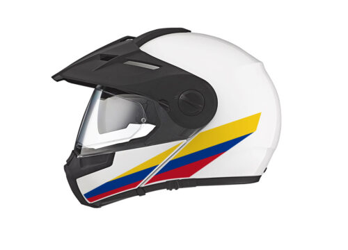 Schuberth E1 Helmet (White) The Flag Series Colombia Stickers