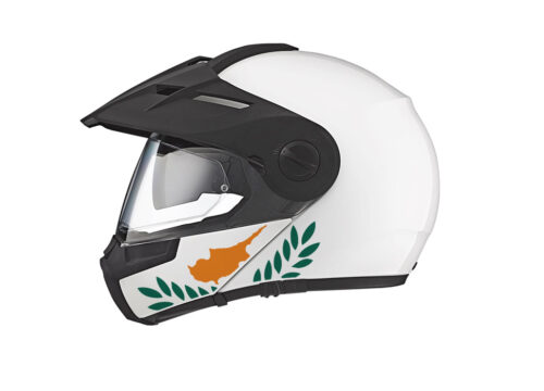 Schuberth E1 Helmet (White) The Flag Series Cyprus Stickers