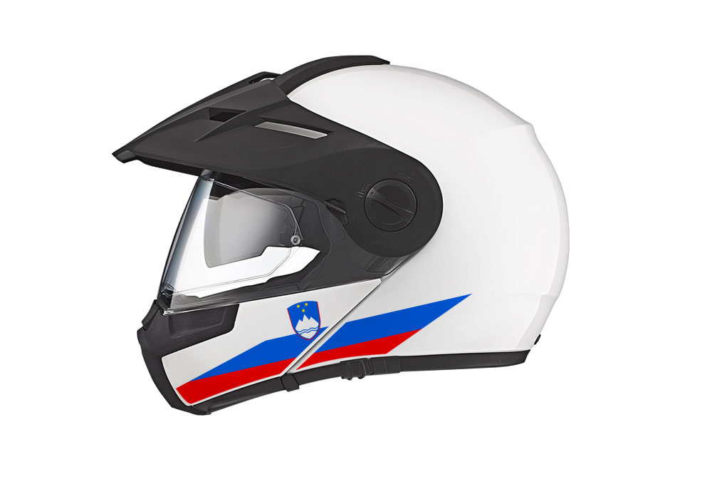 Schuberth E1 Helmet (White) The Flag Series Slovenia Stickers