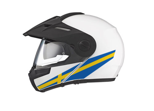 Schuberth E1 Helmet (White) The Flag Series Sweden Stickers