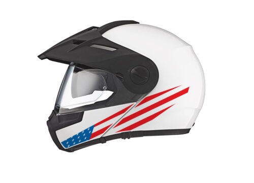 Schuberth E1 Helmet (White) The Flag Series USA Stickers