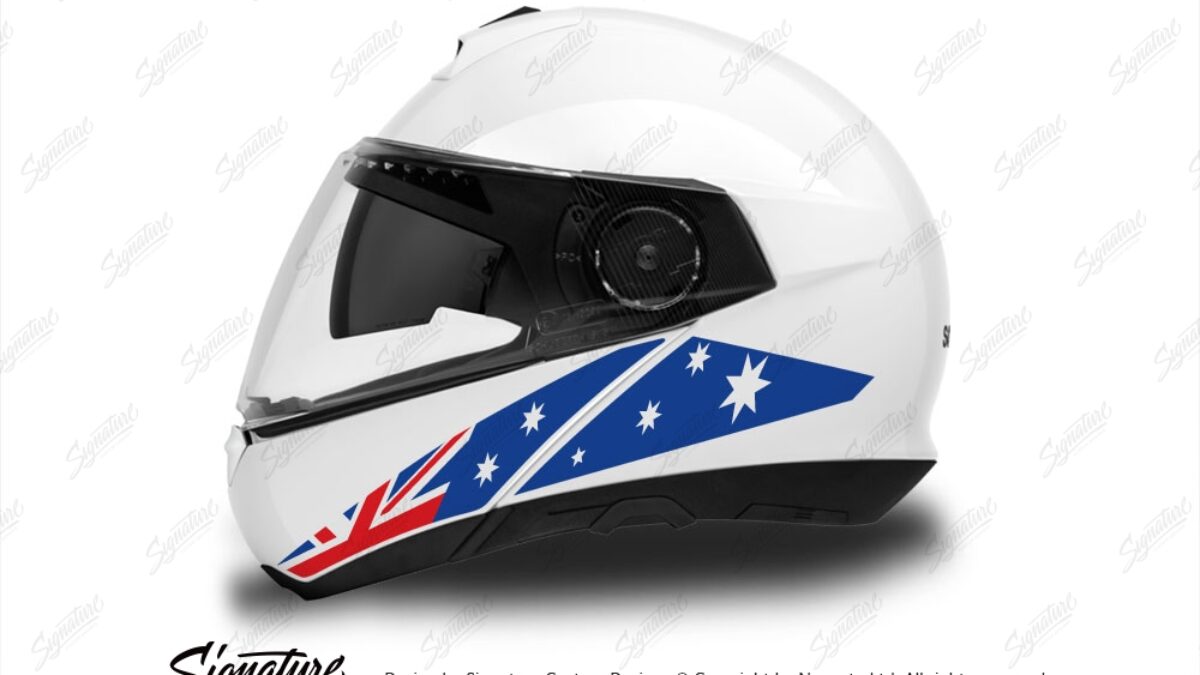 australian flag motorcycle helmet Schuberth C4/ C4 Pro Helmet (White) The Flag Series Australia Stickers