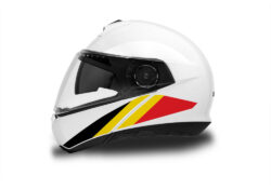 Schuberth C4/ C4 Pro Helmet (White) The Flag Series Belgium Stickers