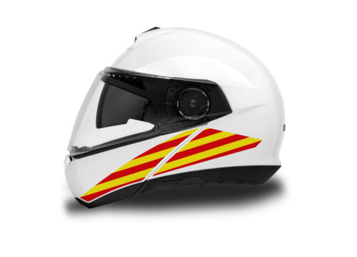 Schuberth C4/ C4 Pro Helmet (White) The Flag Series Catalonia Stickers