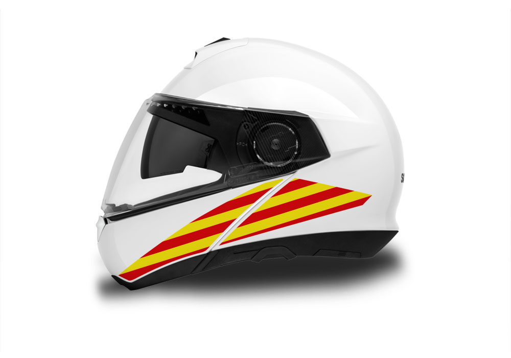Schuberth C4/ C4 Pro Helmet (White) The Flag Series Catalonia Stickers