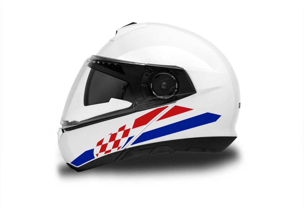 Schuberth C4/ C4 Pro Helmet (White) The Flag Series Croatia Stickers