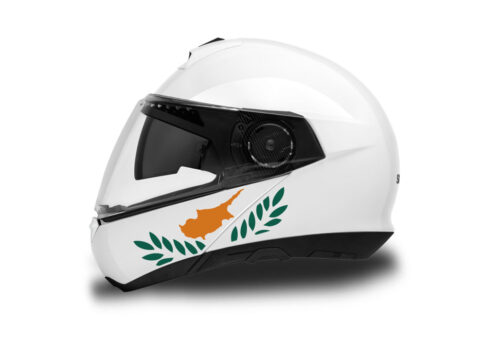 Schuberth C4/ C4 Pro Helmet (White) The Flag Series Cyprus Stickers