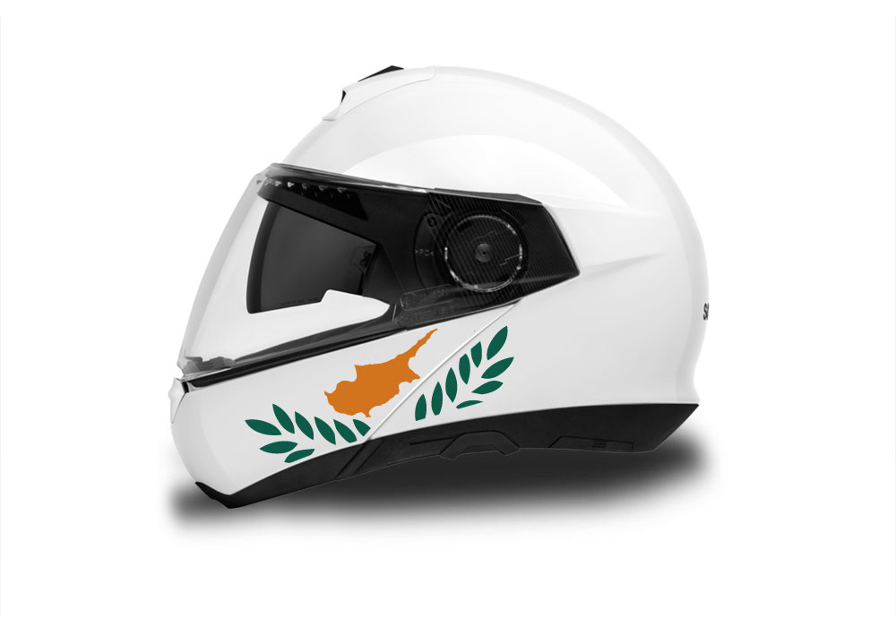 Schuberth C4/ C4 Pro Helmet (White) The Flag Series Cyprus Stickers