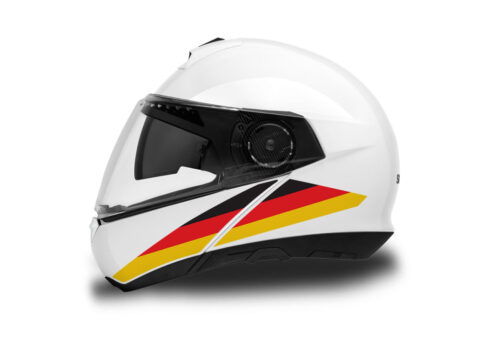 Schuberth C4/ C4 Pro Helmet (White) The Flag Series Germany Stickers