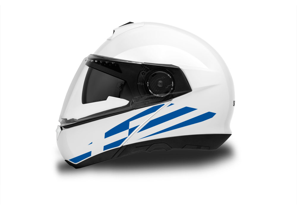 Schuberth C4/ C4 Pro Helmet (White) The Flag Series Greece Stickers