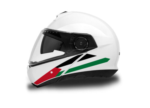 Schuberth C4/ C4 Pro Helmet (White) The Flag Series Jordan Stickers