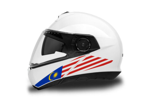 Schuberth C4/ C4 Pro Helmet (White) The Flag Series Malaysia Stickers