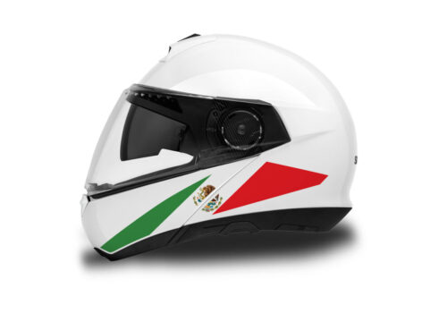 Schuberth C4/ C4 Pro Helmet (White) The Flag Series Mexico Stickers