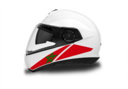 Schuberth C4/ C4 Pro Helmet (White) The Flag Series Morocco Stickers