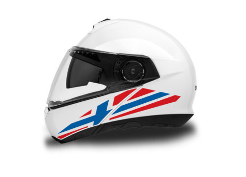 Schuberth C4/ C4 Pro Helmet (White) The Flag Series Norway Stickers