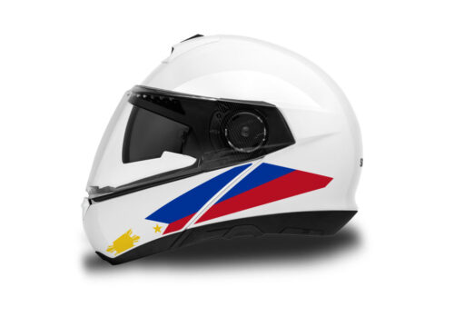 Schuberth C4/ C4 Pro Helmet (White) The Flag Series Philippines Stickers