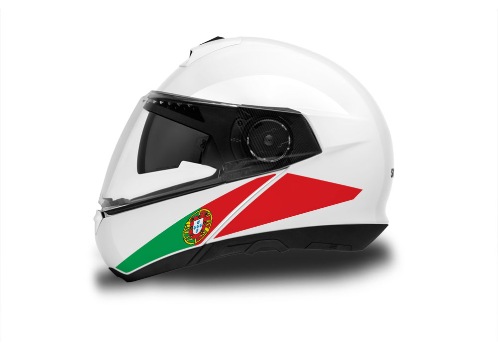 Schuberth C4/ C4 Pro Helmet (White) The Flag Series Portugal Stickers