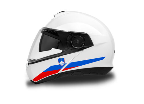 Schuberth C4/ C4 Pro Helmet (White) The Flag Series Slovenia Stickers