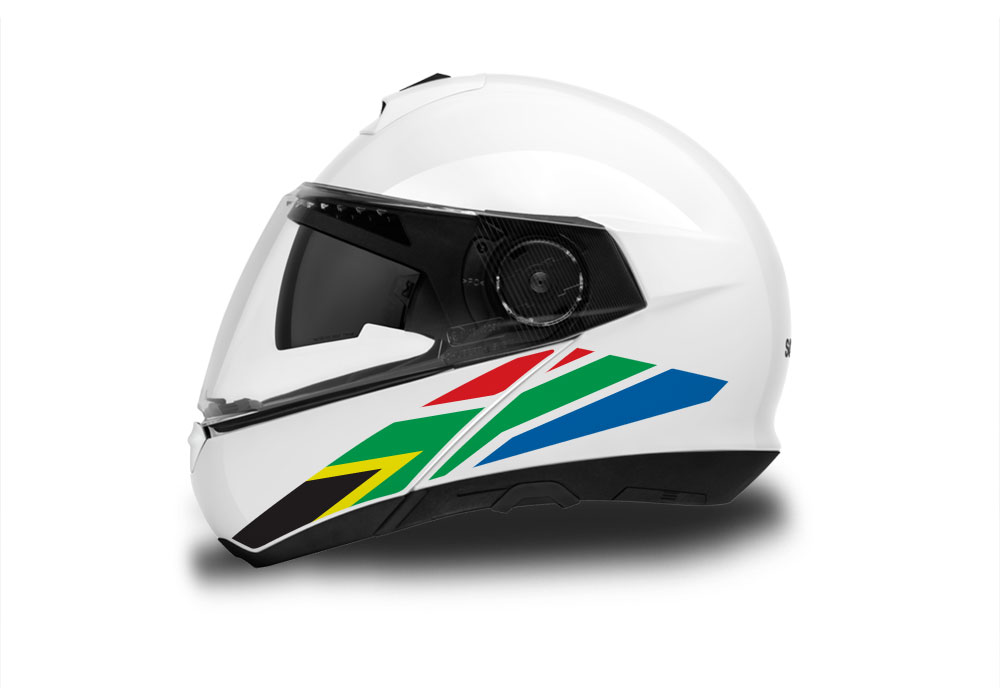 Schuberth C4/ C4 Pro Helmet (White) The Flag Series South Africa Stickers