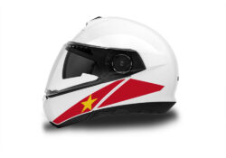 Schuberth C4/ C4 Pro Helmet (White) The Flag Series Vietnam Stickers