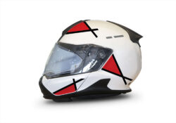BMW System 7 Helmet (White) Vector Series Black & Red Stickers Kit