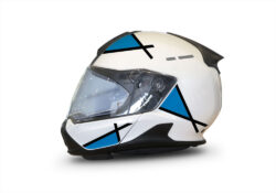 BMW System 7 Helmet (White) Vector Series Black & Blue Stickers Kit