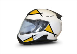 BMW System 7 Helmet (White) Vector Series Black & Yellow Stickers Kit