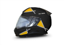 BMW System 7 Helmet (Black) Vector Series Silver & Yellow Stickers Kit
