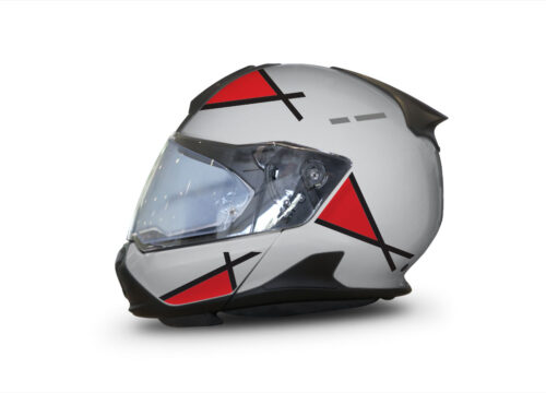 BMW System 7 Helmet (Silver) Vector Series Red & Black Stickers Kit