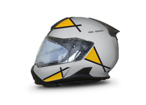 BMW System 7 Helmet (Silver) Vector Series Yellow & Black Stickers Kit