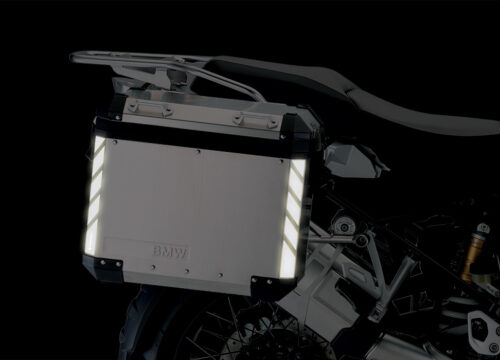 BSTI 3066 BMW R1200GS LC Adventure Panniers Black White Reflective Stripes Stickers Kit 04