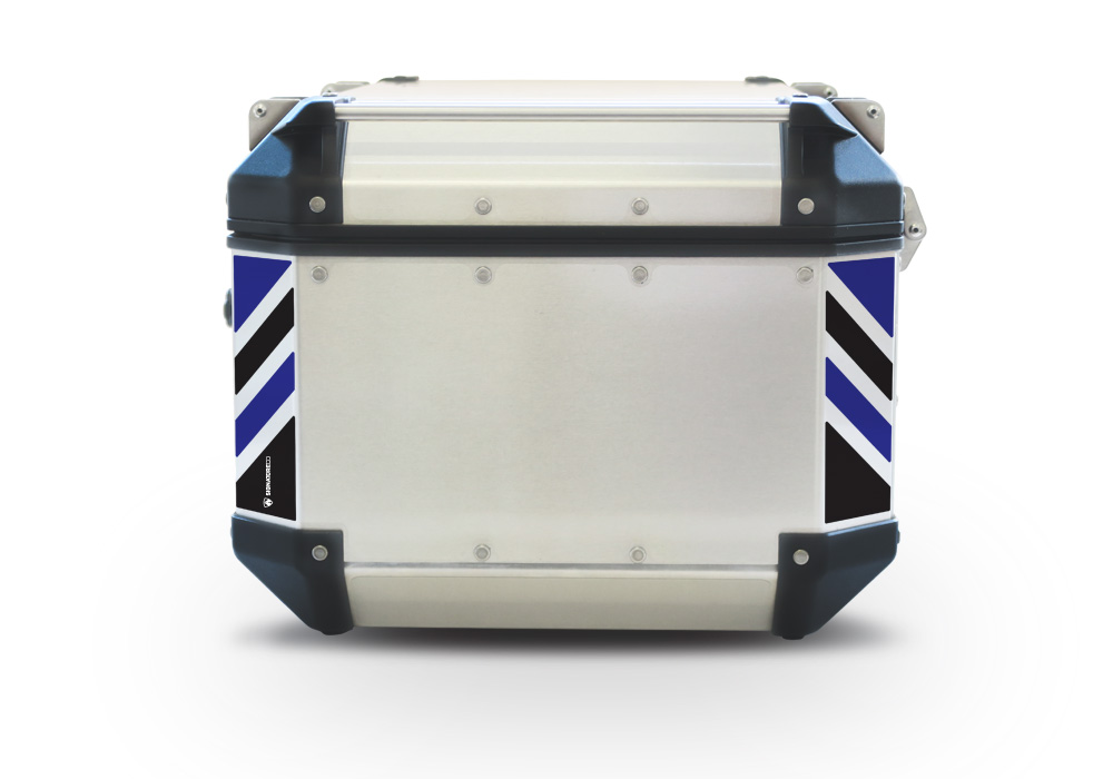 Givi Trekker Outback Top Box Black & Blue Reflective Stripes