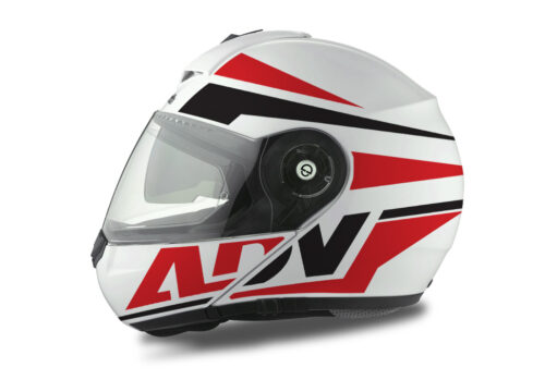HEL 3074 Schuberth C3 Pro Helmet White Silver Vivo ADV Red Black Stickers Kit 01