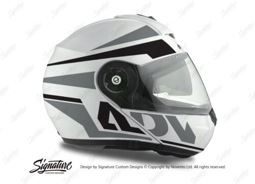 HEL 3076 Schuberth C3 Pro Helmet White Silver Vivo ADV Grey Black Stickers Kit 02