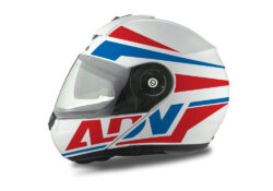 HEL 3077 Schuberth C3 Pro Helmet White Silver Vivo ADV Red Blue Stickers Kit 01