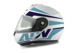 HEL 3078 Schuberth C3 Pro Helmet White Silver Vivo ADV Blue Variations Stickers Kit 01