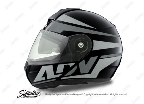 HEL 3079 Schuberth C3 Pro Helmet Black Anthracite Vivo ADV Grey Variations Stickers Kit 01