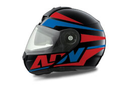 HEL 3080 Schuberth C3 Pro Helmet Black Anthracite Vivo ADV Red Blue Stickers Kit 01