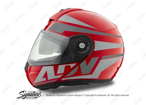 HEL 3082 Schuberth C3 Pro Helmet Red Gloss Vivo ADV Grey Variations Stickers Kit 01