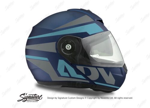 HEL 3084 Schuberth C3 Pro Helmet Blue Matte Vivo ADV Light Blue Grey Stickers Kit 02