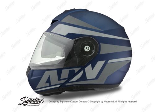 HEL 3085 Schuberth C3 Pro Helmet Blue Matte Vivo ADV Grey Variations Stickers Kit 01