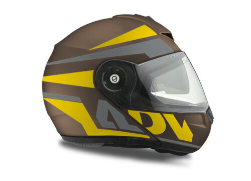 HEL 3086 Schuberth C3 Pro Helmet Metal Matte Vivo ADV Yellow Grey Stickers Kit 02