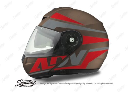 HEL 3087 Schuberth C3 Pro Helmet Metal Matte Vivo ADV Red Grey Stickers Kit 01
