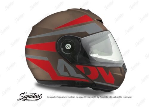 HEL 3087 Schuberth C3 Pro Helmet Metal Matte Vivo ADV Red Grey Stickers Kit 02