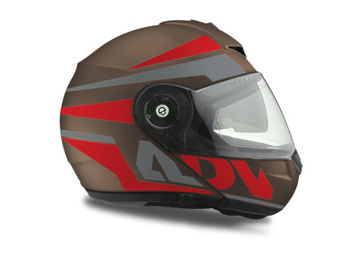 HEL 3087 Schuberth C3 Pro Helmet Metal Matte Vivo ADV Red Grey Stickers Kit 02